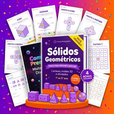 Combo Completo: kit de sólidos geométricos com 4 bônus e 90 atividades extras