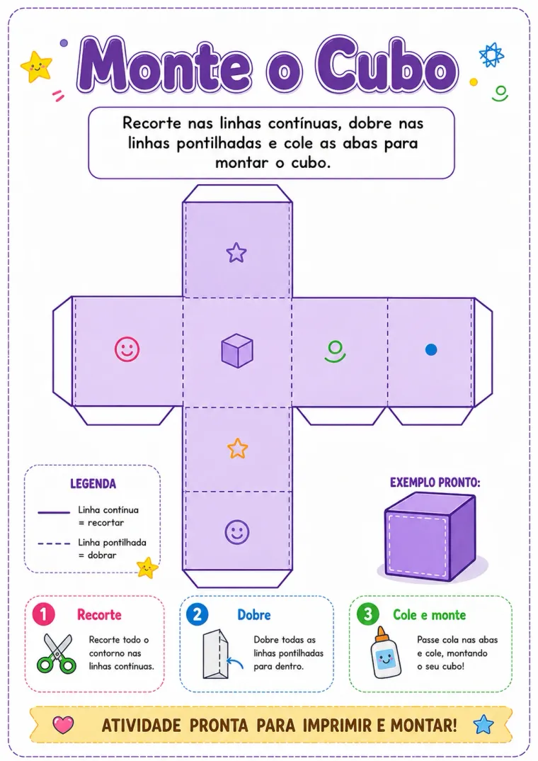Cartaz de sólido geométrico para a aula